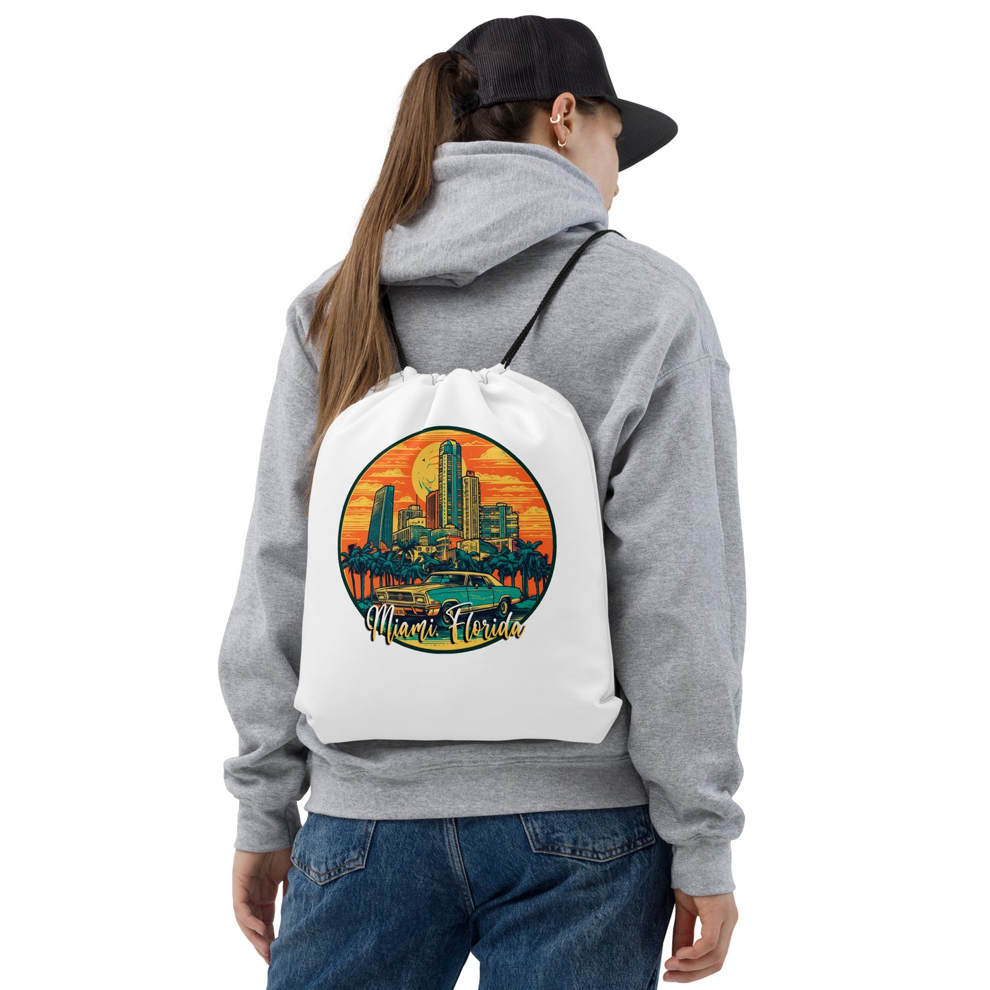 Miami Florida Souvenir Drawstring bag