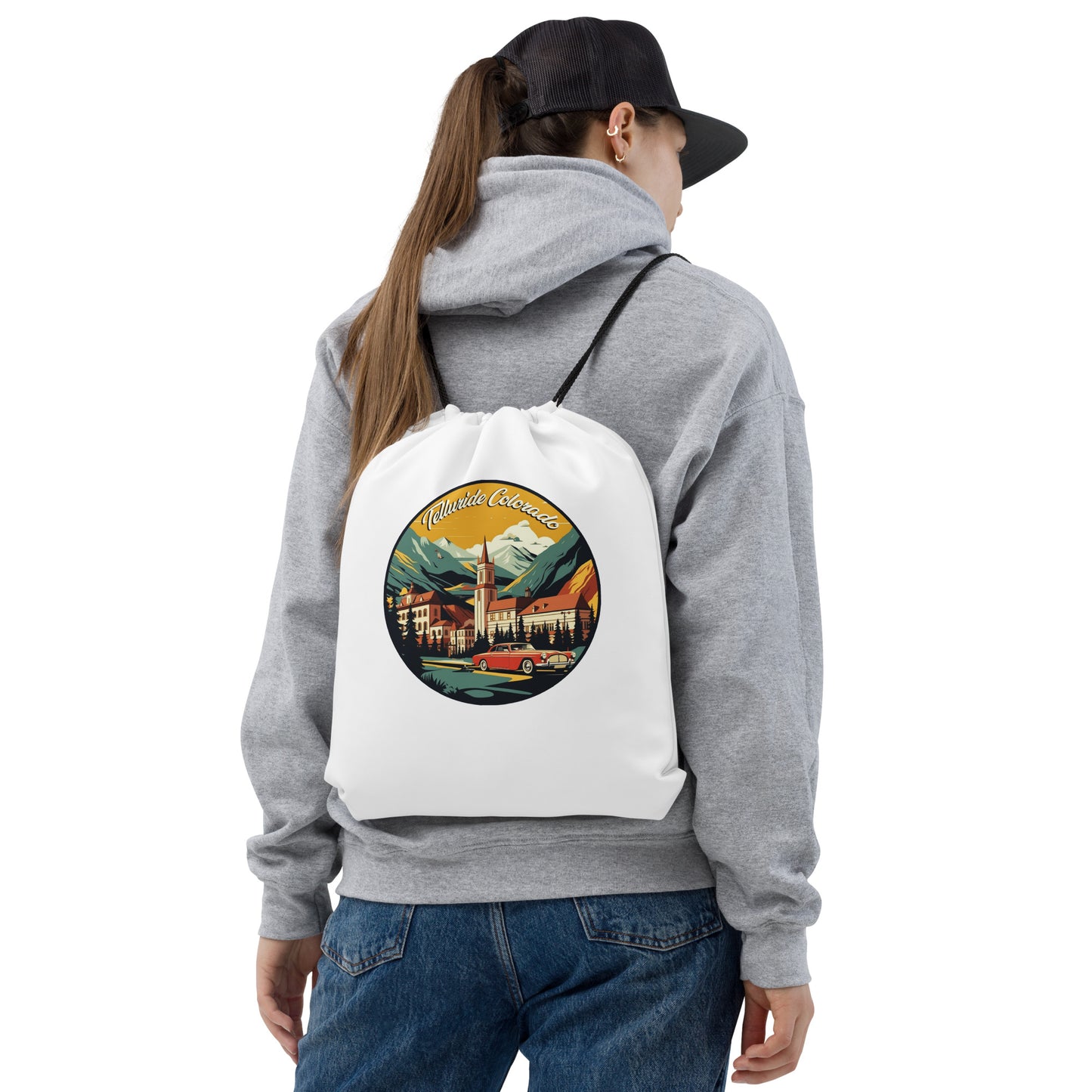 Telluride Colorado Souvenir Drawstring bag