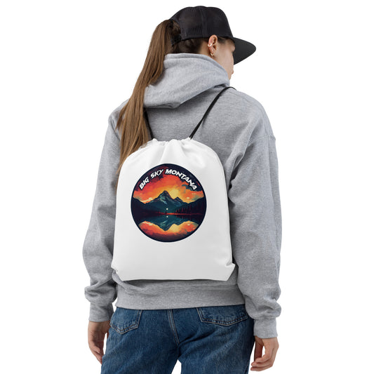 Big Sky Montana Souvenir Drawstring bag