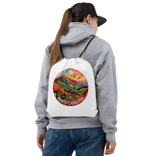 Sugar Mountain North Carolina Souvenir Drawstring bag