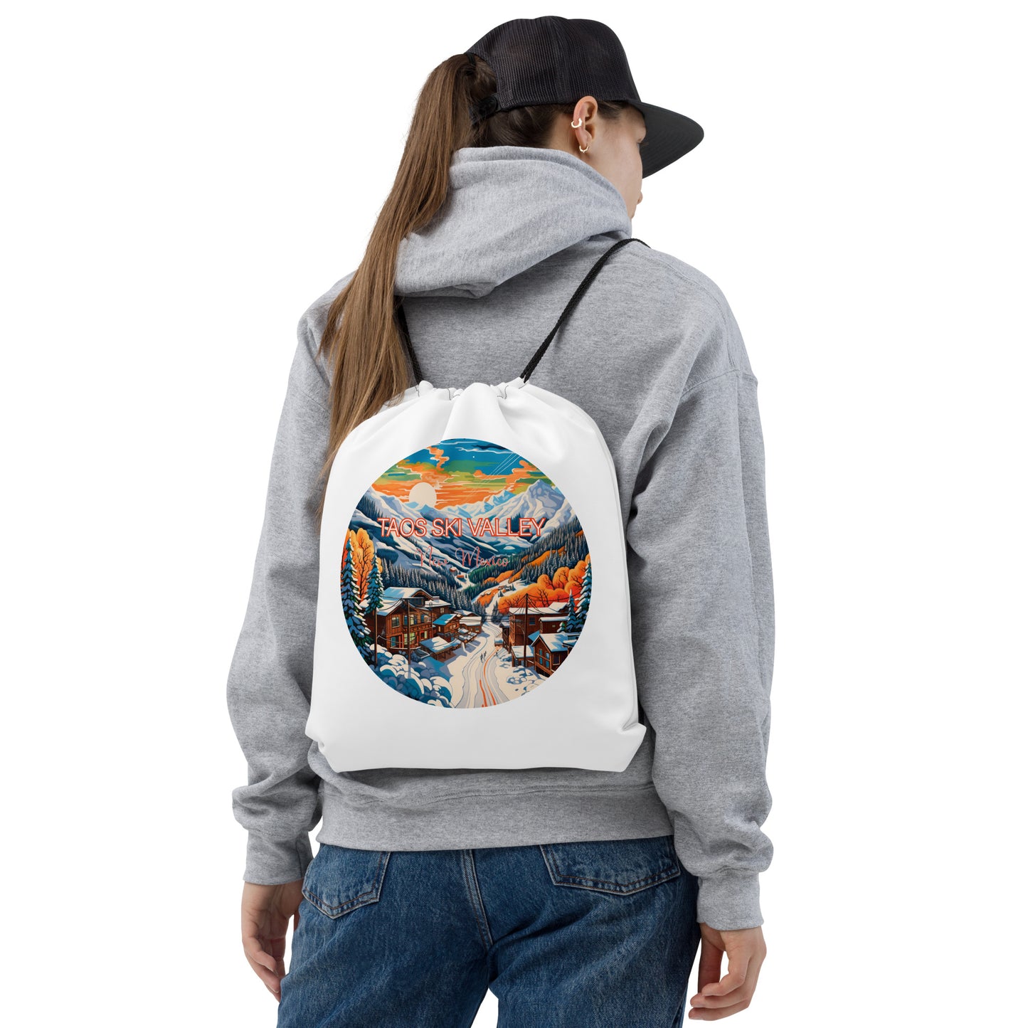 Taos Ski Valley New Mexico Souvenir Drawstring bag