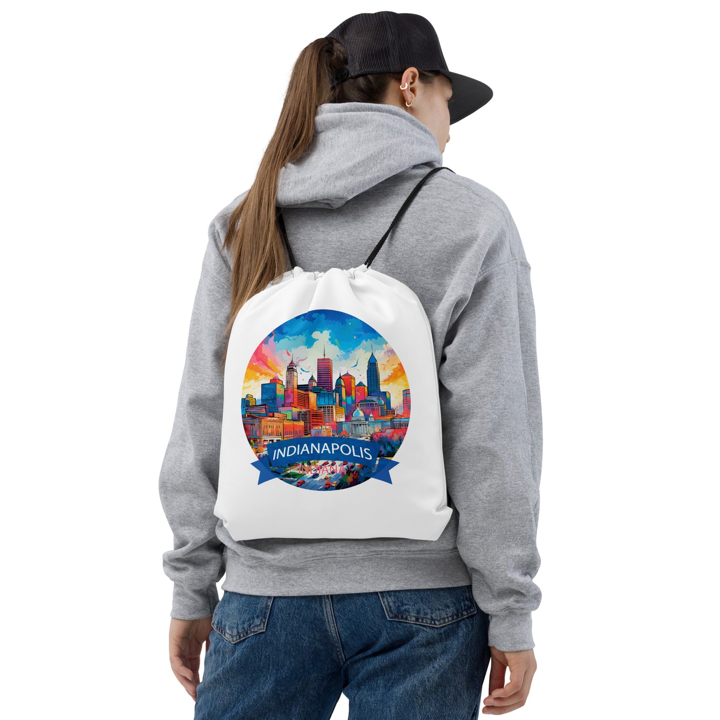 Indianapolis Indiana Souvenir Drawstring bag