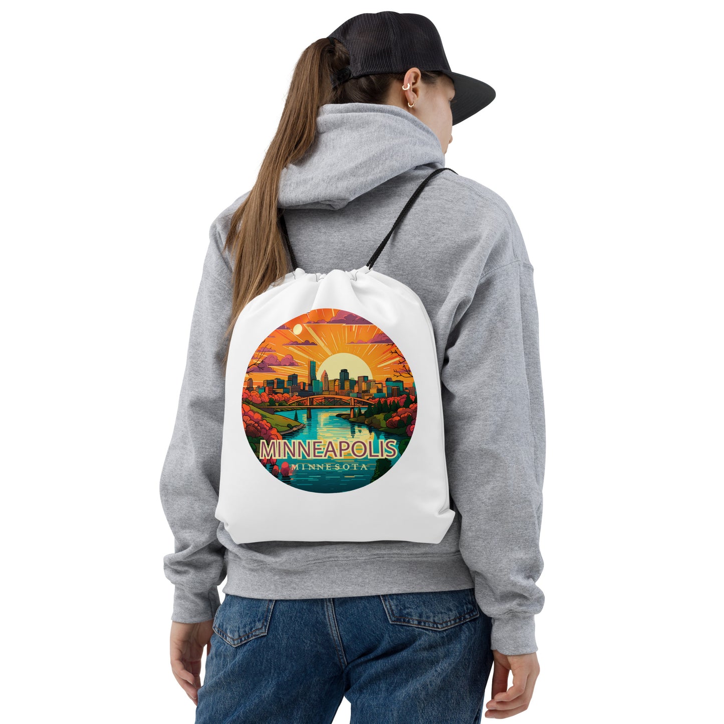 Minneapolis Minnesota Souvenir Drawstring bag