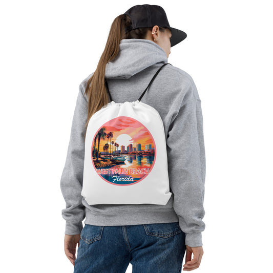 West Palm Beach Florida Souvenir Drawstring bag