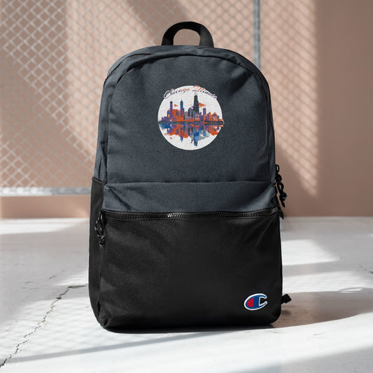 Chicago Illinois Souvenir Embroidered Champion Backpack