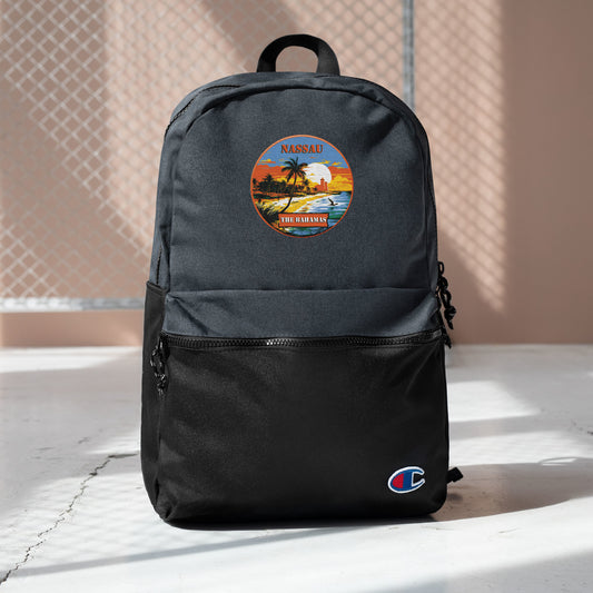 Nassau The Bahamas Souvenir Embroidered Champion Backpack