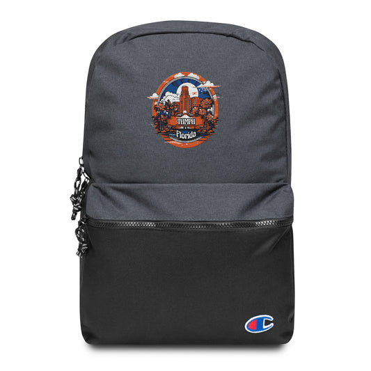 Tampa Florida Souvenir Embroidered Champion Backpack