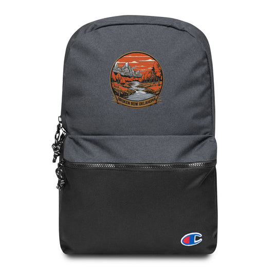 Broken Bow Oklahoma Souvenir Embroidered Champion Backpack