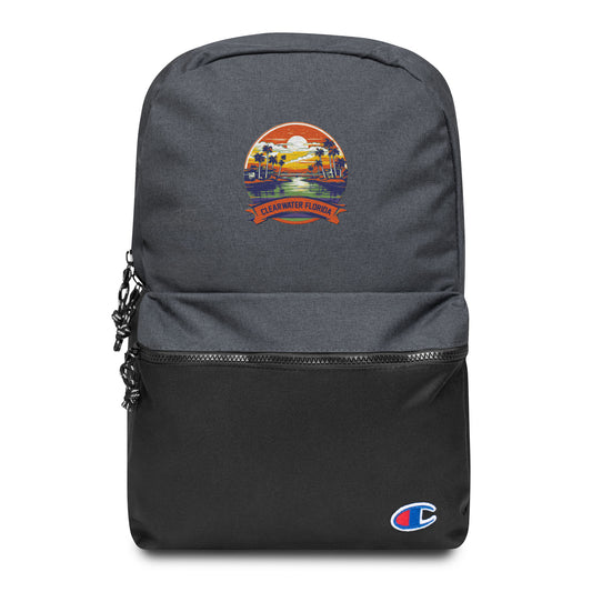 Clearwater Florida Souvenir Embroidered Champion Backpack