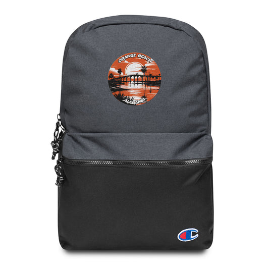 Orange Beach Alabama Souvenir Embroidered Champion Backpack