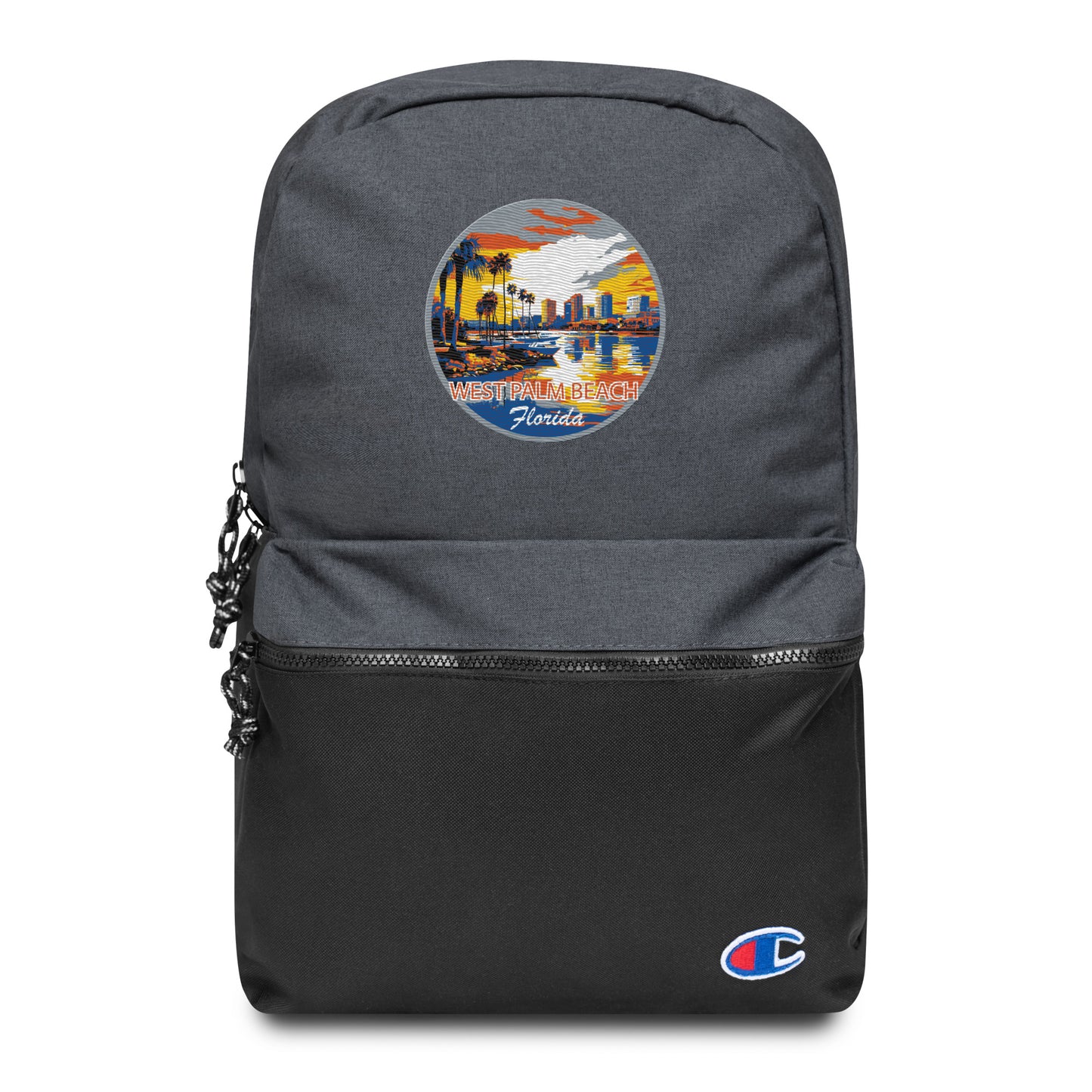 West Palm Beach Florida Souvenir Embroidered Champion Backpack