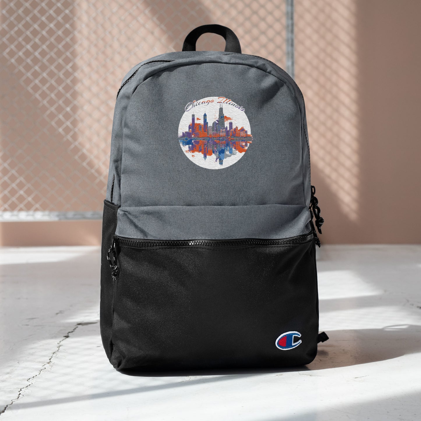 Chicago Illinois Souvenir Embroidered Champion Backpack