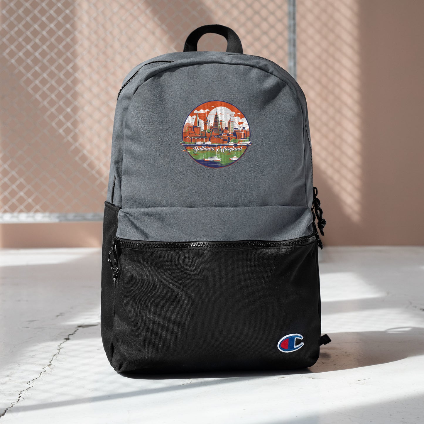 Baltimore Maryland Souvenir Embroidered Champion Backpack