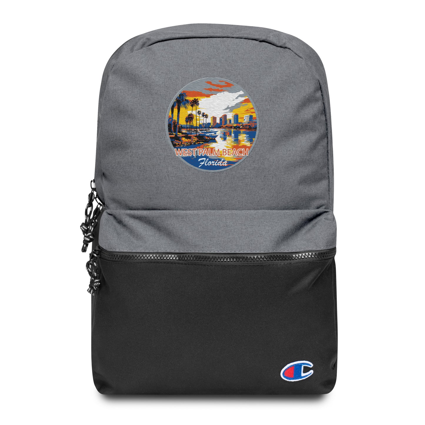 West Palm Beach Florida Souvenir Embroidered Champion Backpack