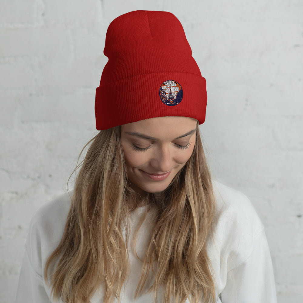 Paris France Souvenir Cuffed Beanie