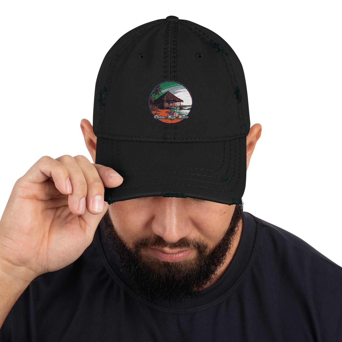 Riviera Maya Mexico Souvenir Distressed Dad Hat