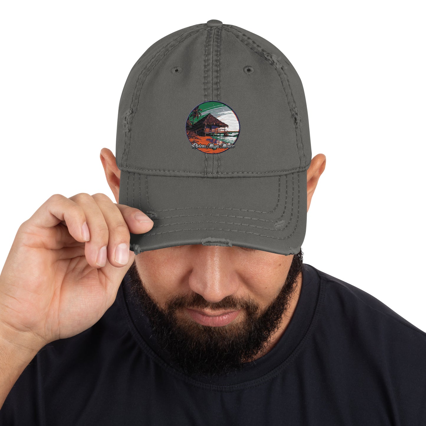 Riviera Maya Mexico Souvenir Distressed Dad Hat