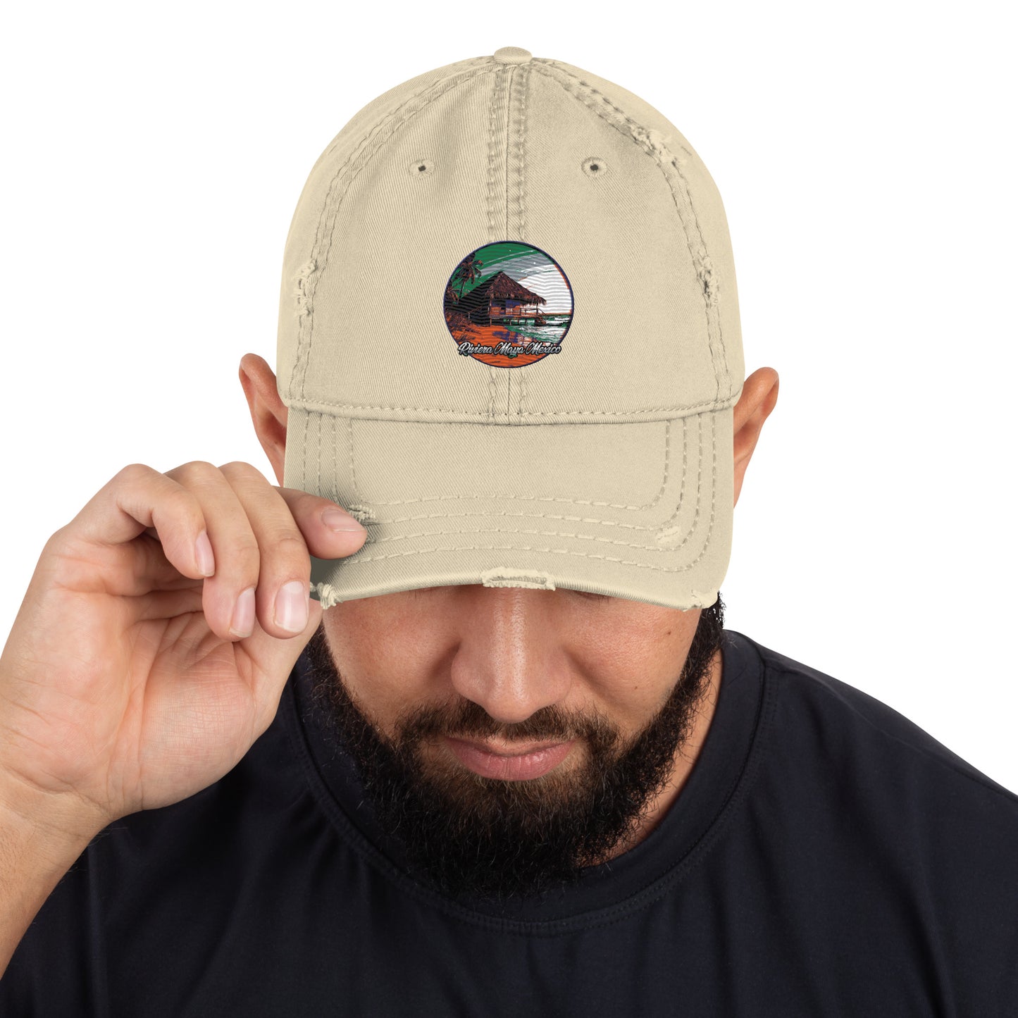 Riviera Maya Mexico Souvenir Distressed Dad Hat