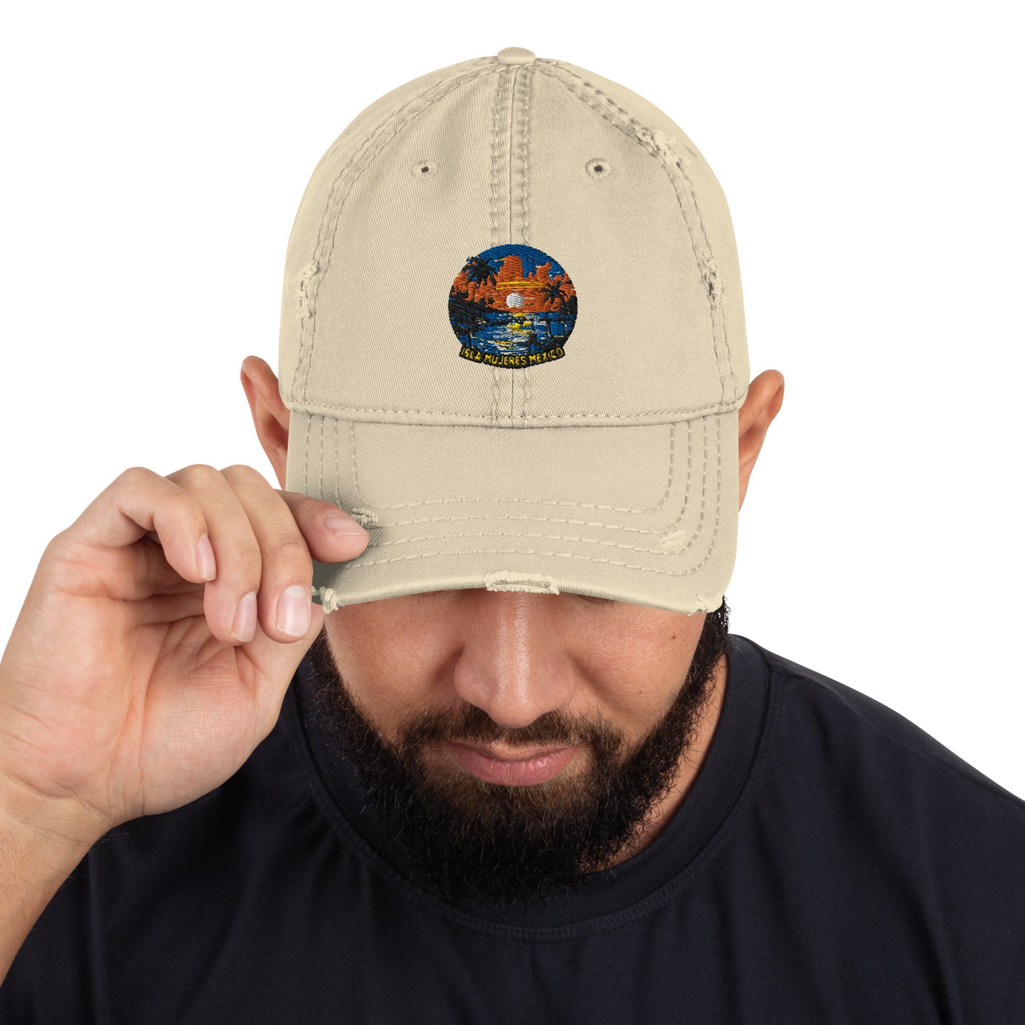 Isla Mujeres Mexico Souvenir Distressed Dad Hat