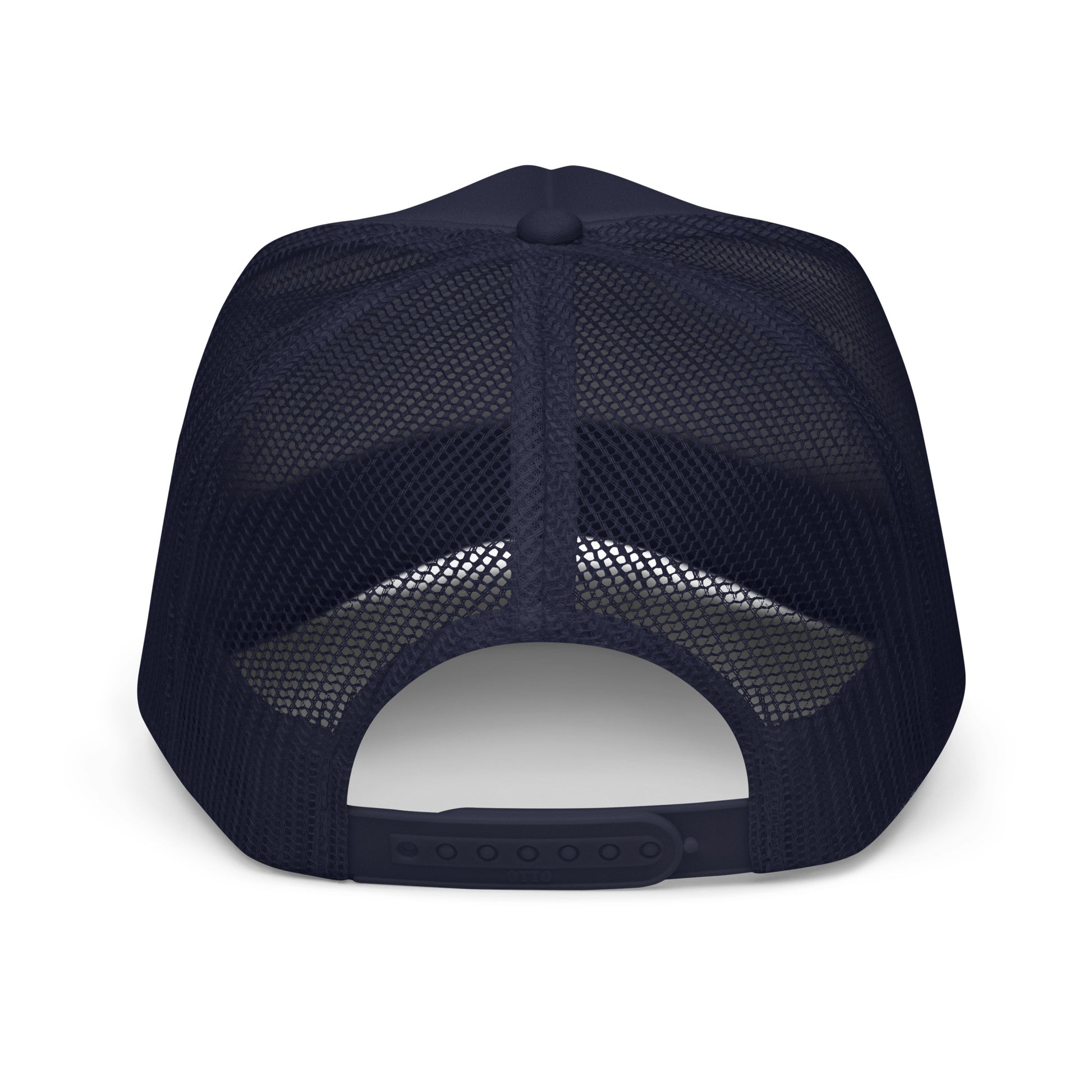 Unbranded Sponge Foam Trucker Hat, Blank Mesh Cap, White/Navy