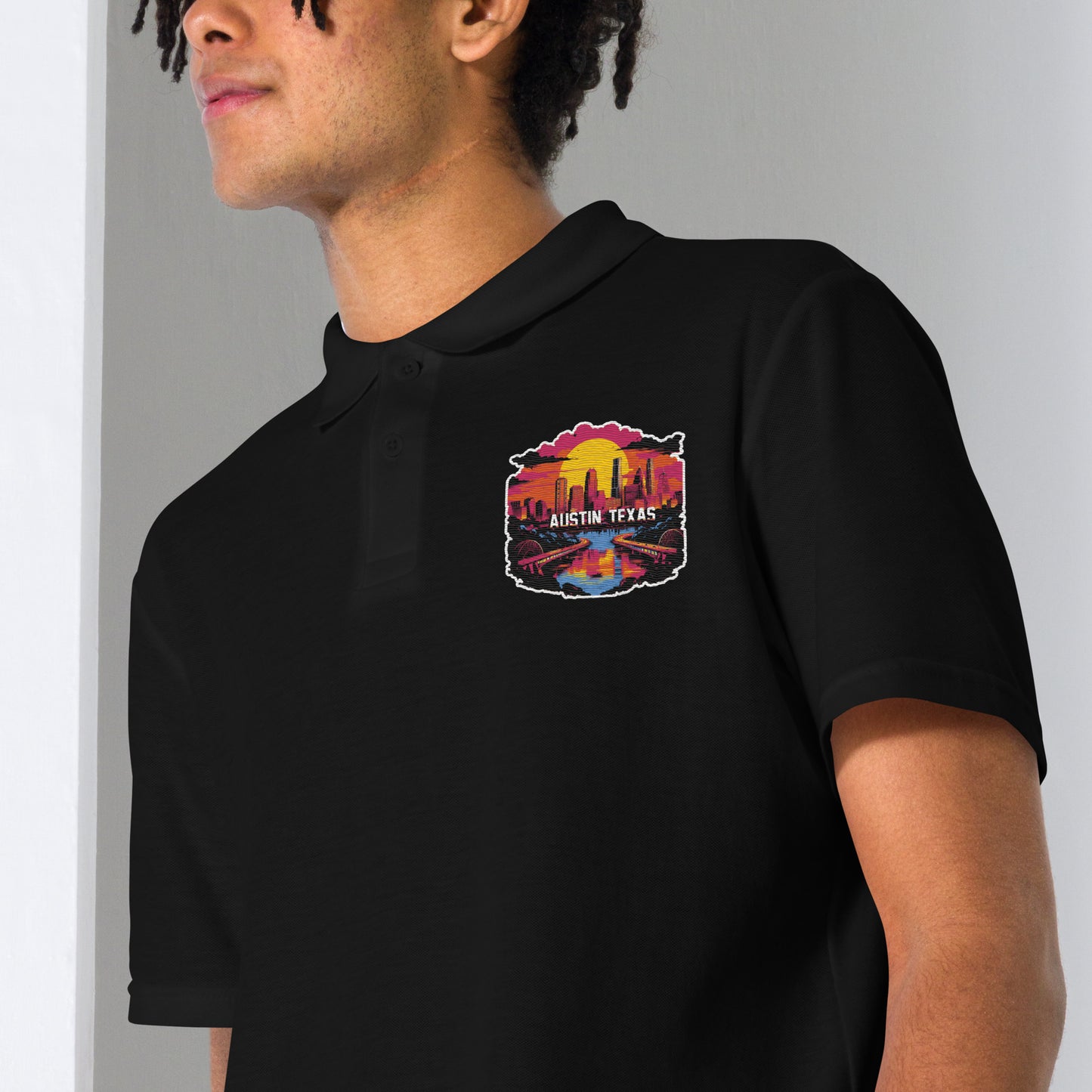 Austin Texas Souvenir Unisex pique polo shirt