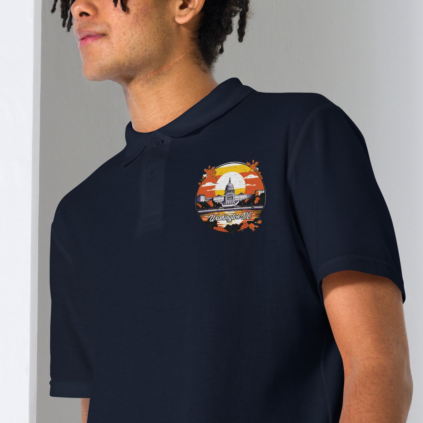 Washington DC Souvenir Unisex pique polo shirt