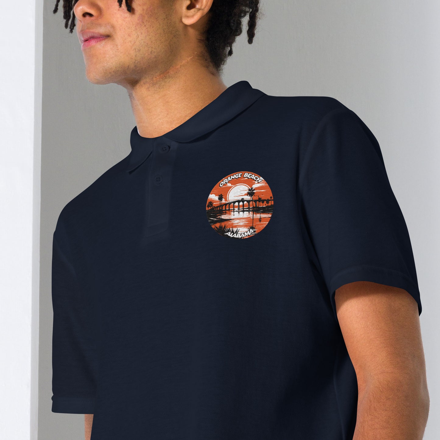 Orange Beach Alabama Souvenir Unisex pique polo shirt