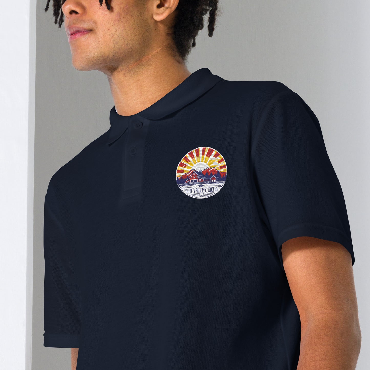 Sun Valley Idaho Souvenir Unisex pique polo shirt