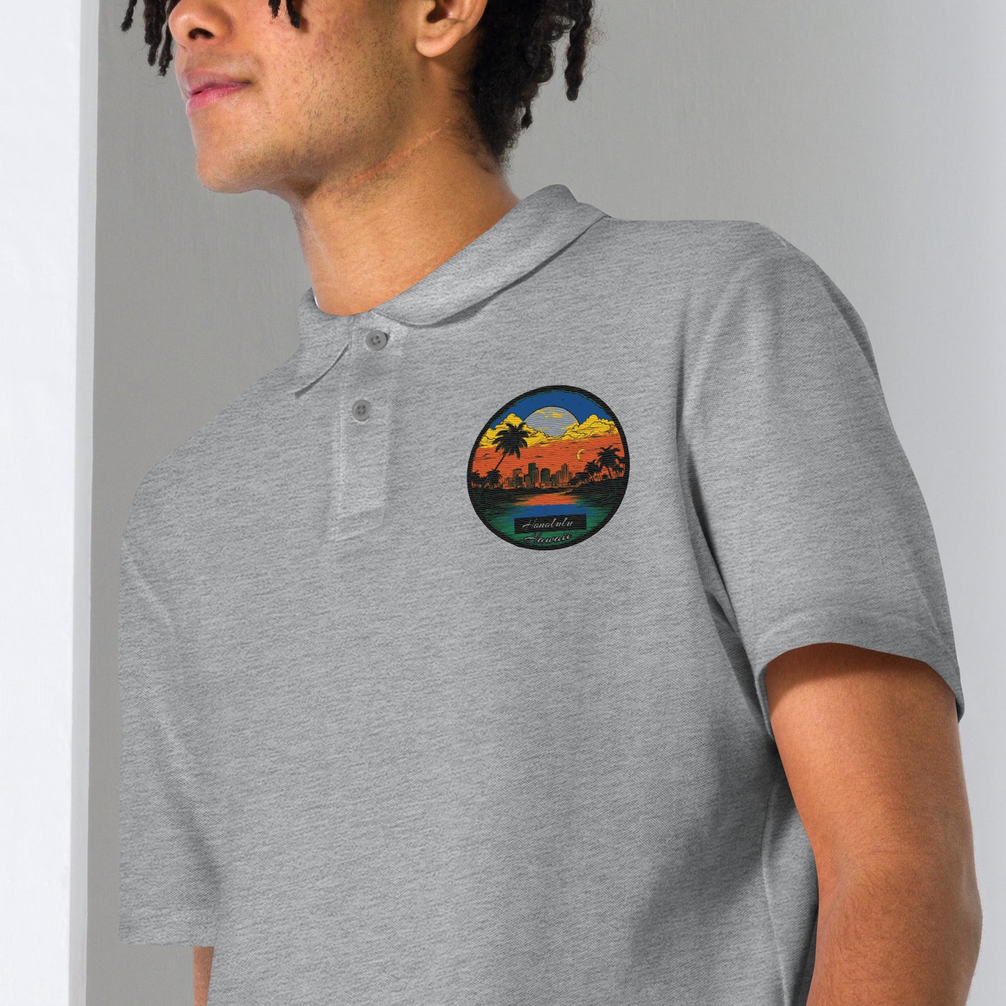 Honolulu Hawaii Souvenir Unisex pique polo shirt