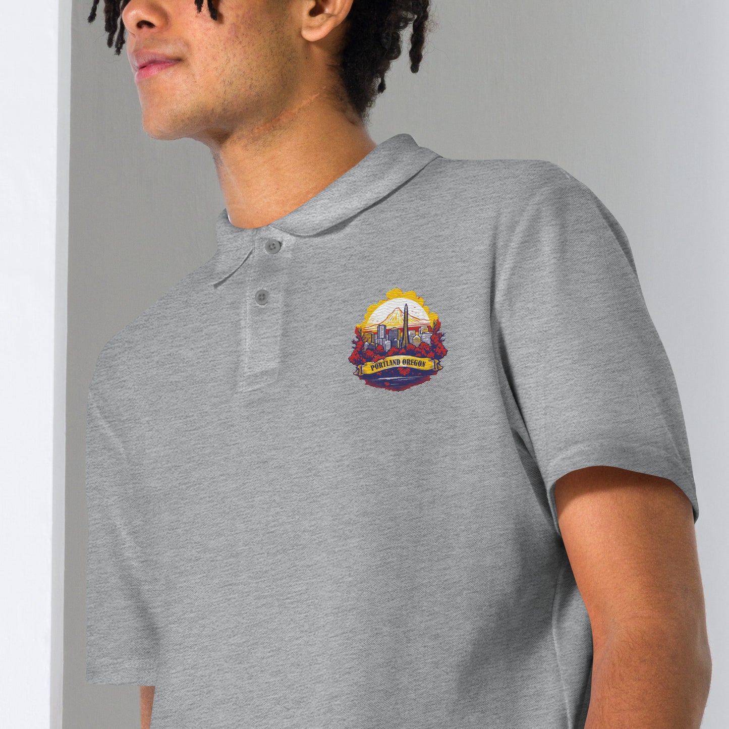 Portland Oregon Souvenir Unisex pique polo shirt