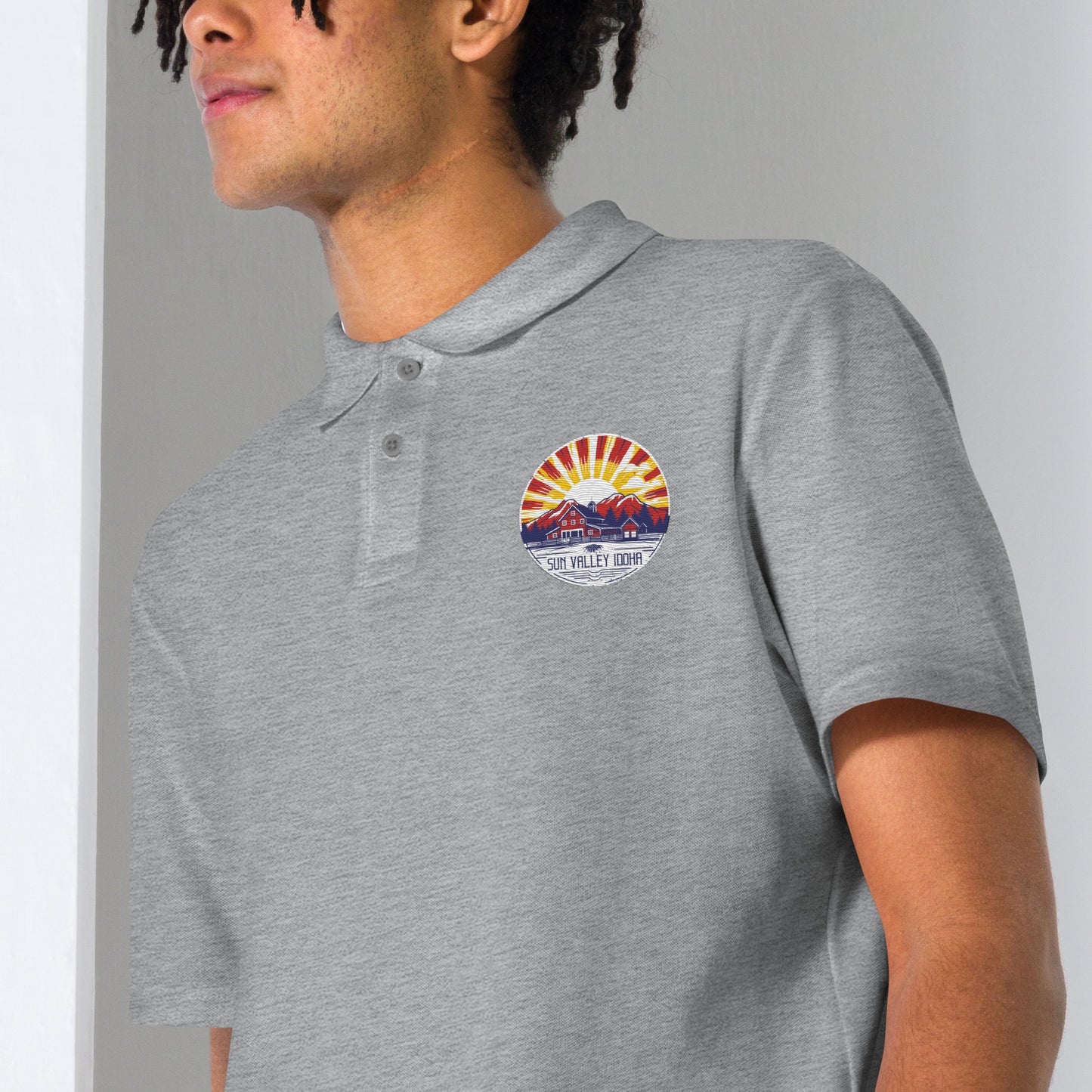 Sun Valley Idaho Souvenir Unisex pique polo shirt