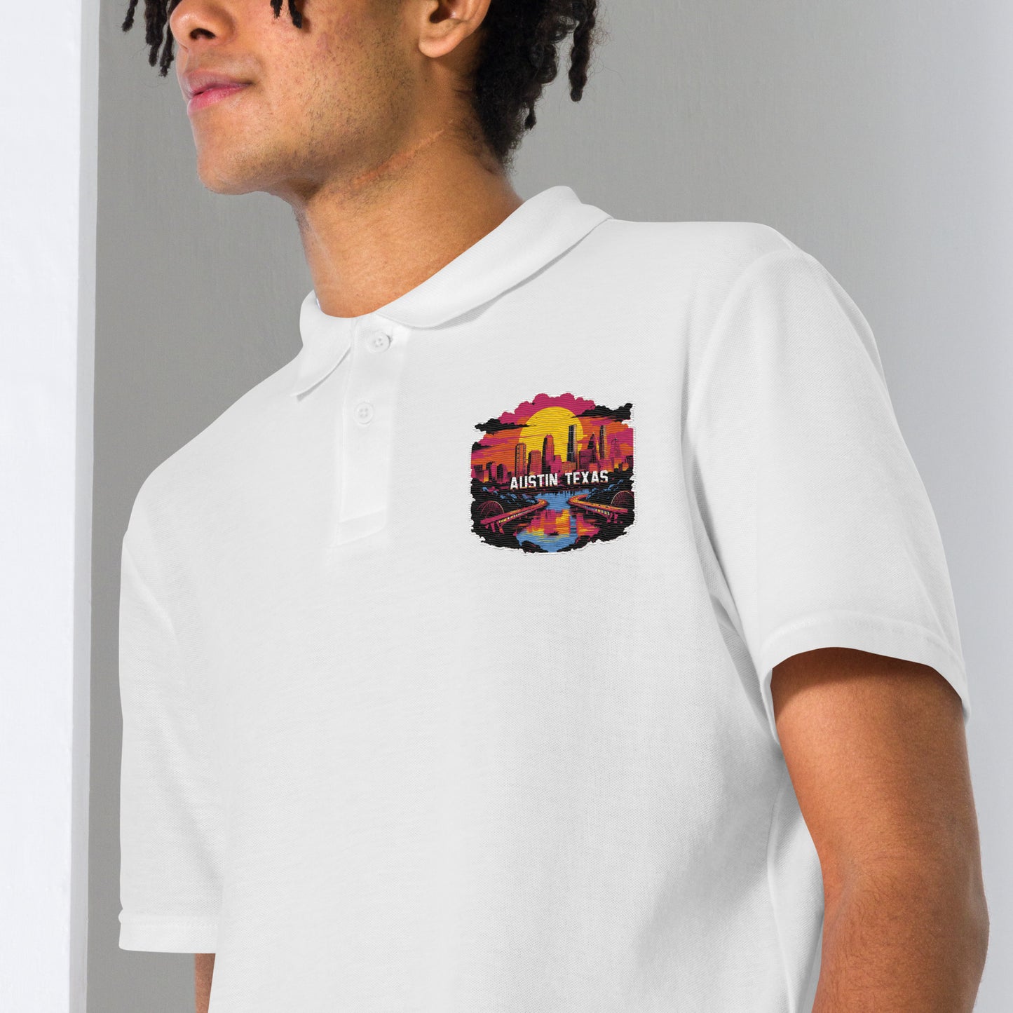 Austin Texas Souvenir Unisex pique polo shirt