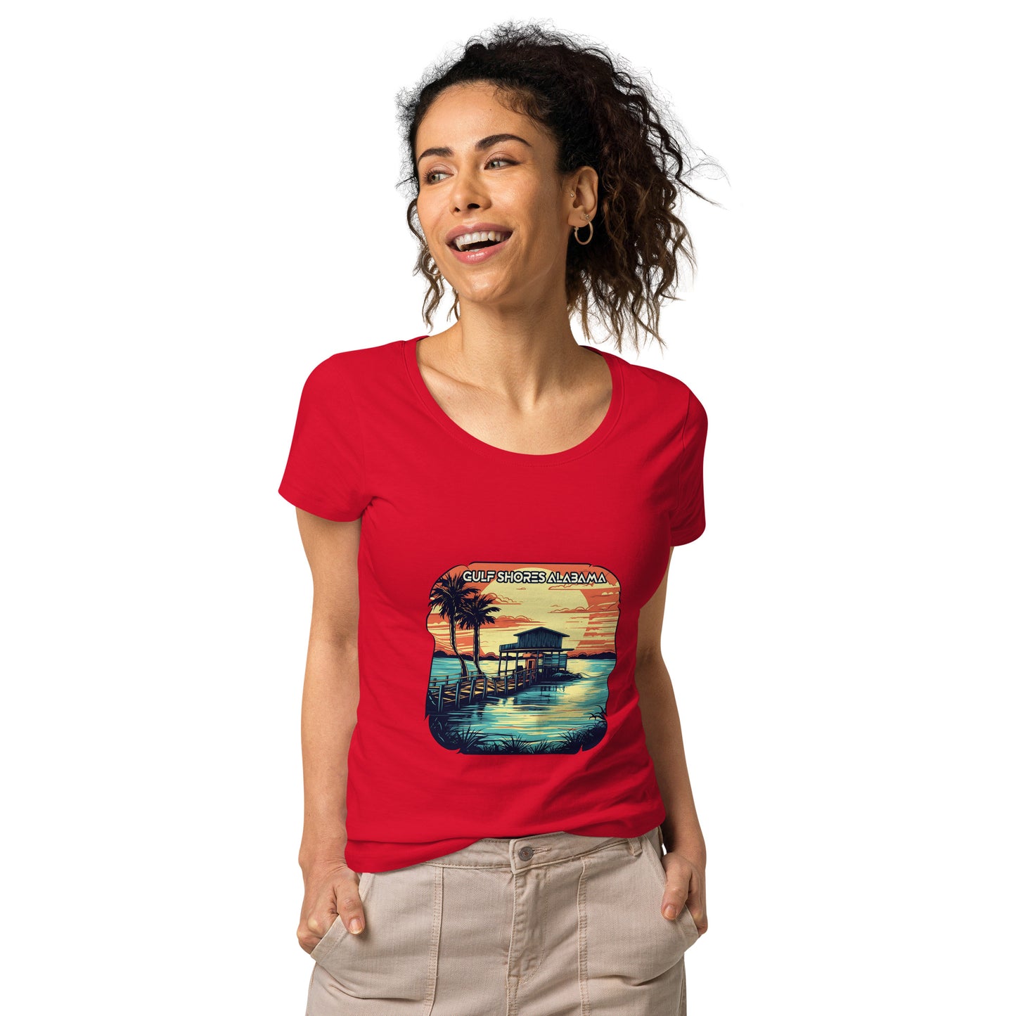 Gulf Shores Alabama Souvenir Women’s basic organic t-shirt