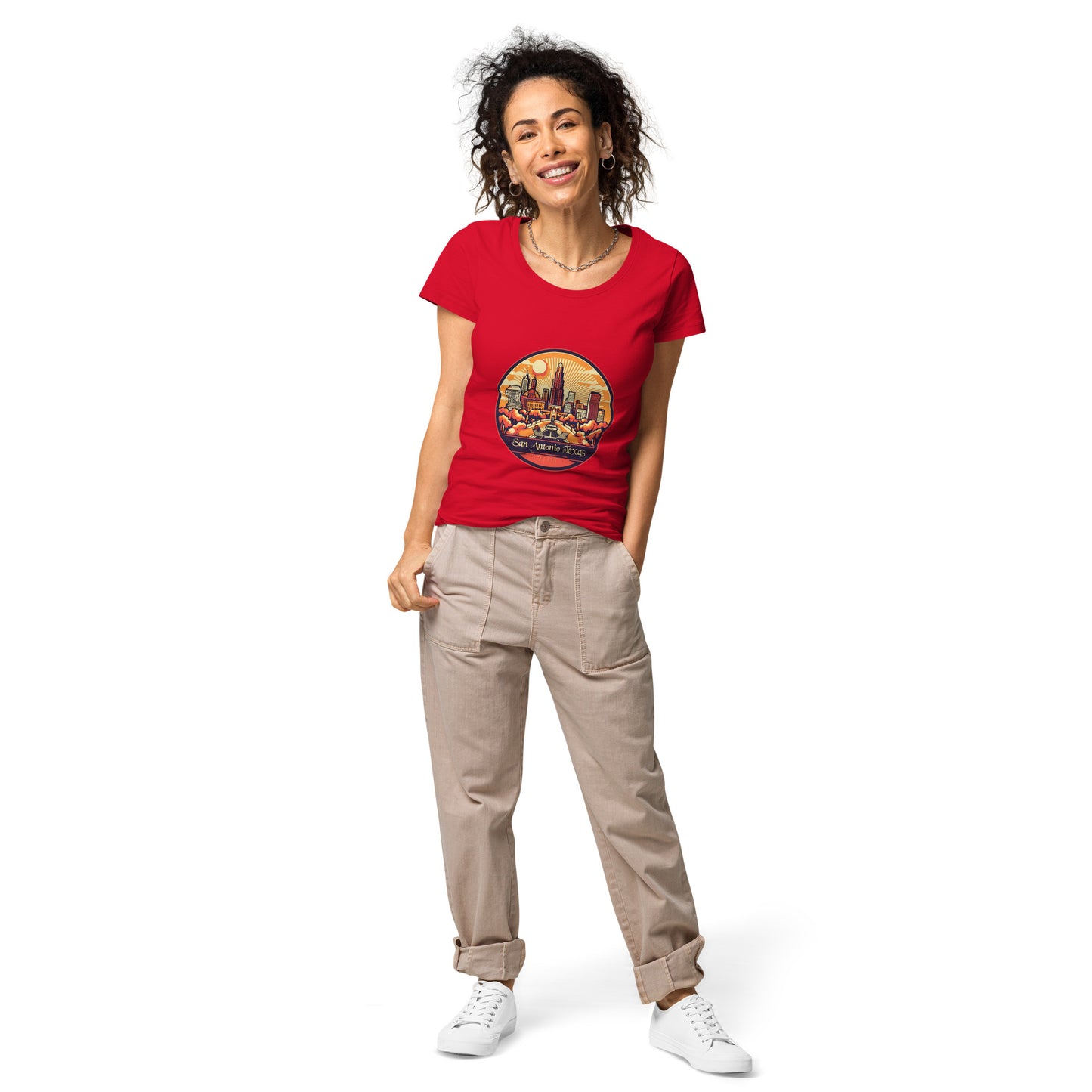 San Antonio Texas Souvenir Women’s basic organic t-shirt