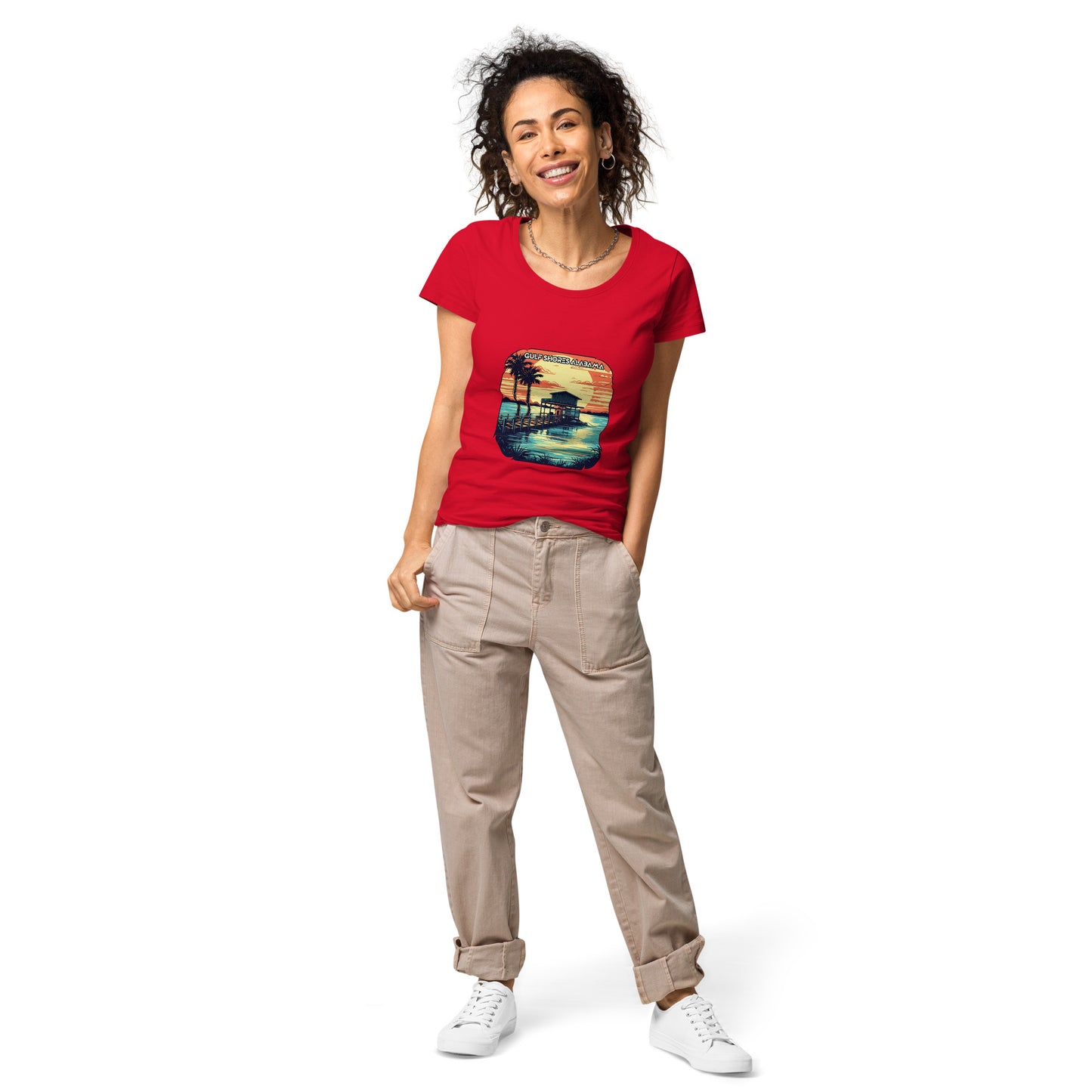 Gulf Shores Alabama Souvenir Women’s basic organic t-shirt