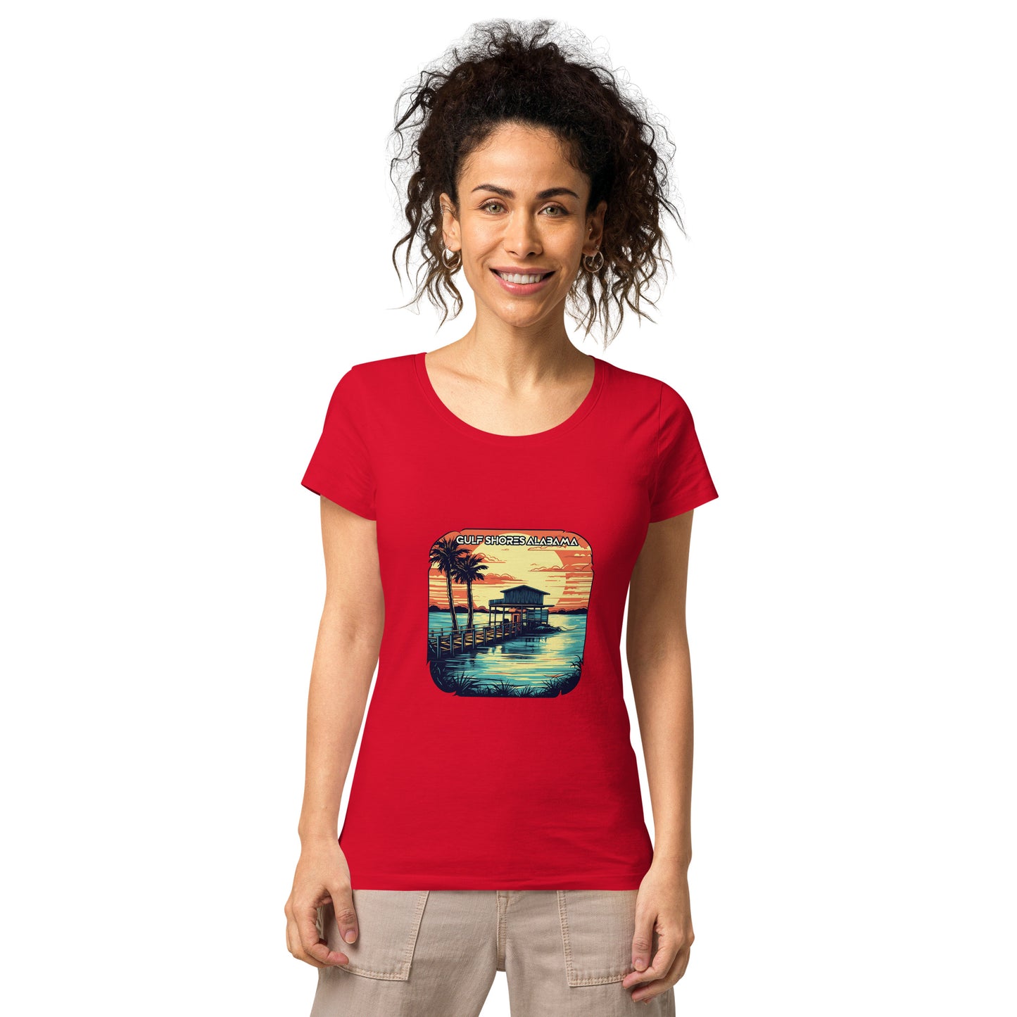 Gulf Shores Alabama Souvenir Women’s basic organic t-shirt