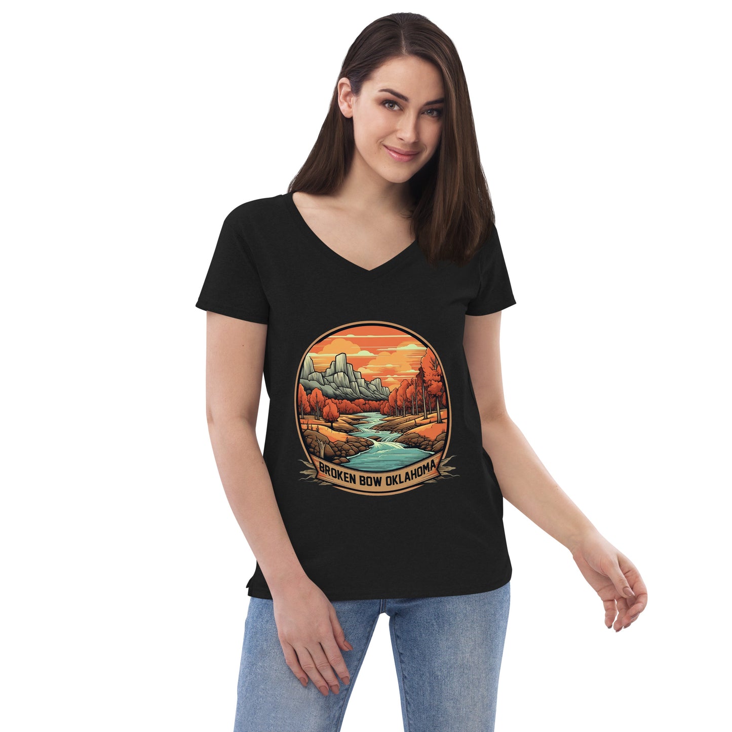 Broken Bow Oklahoma Souvenir Women’s recycled v-neck t-shirt