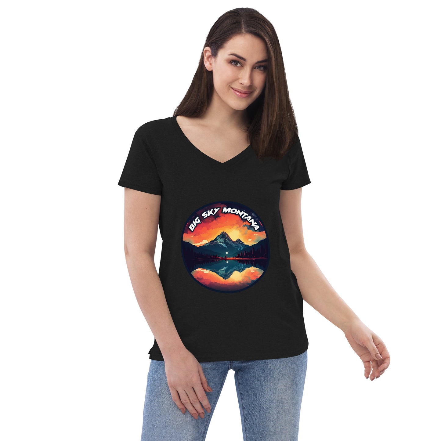 Big Sky Montana Souvenir Women’s recycled v-neck t-shirt