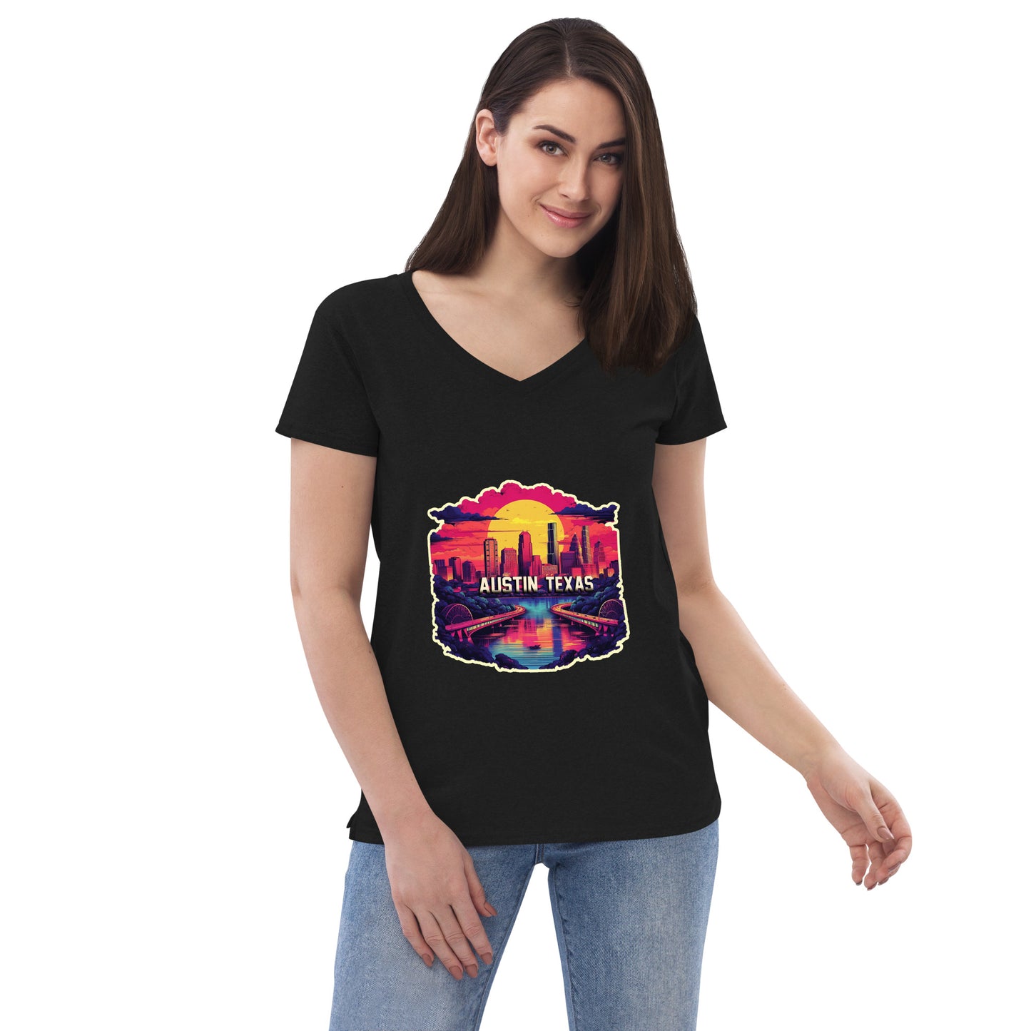 Austin Texas Souvenir Women’s recycled v-neck t-shirt