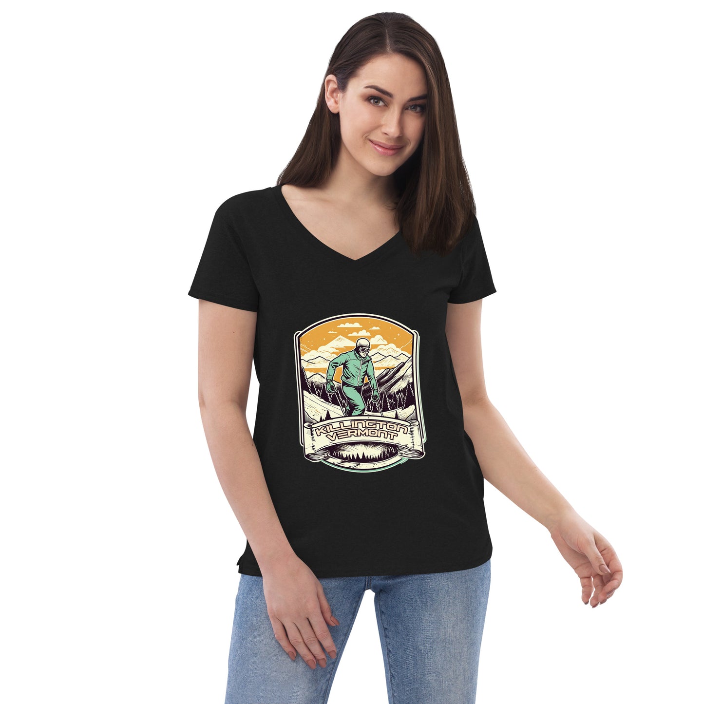 Killington Vermont Souvenir Women’s recycled v-neck t-shirt