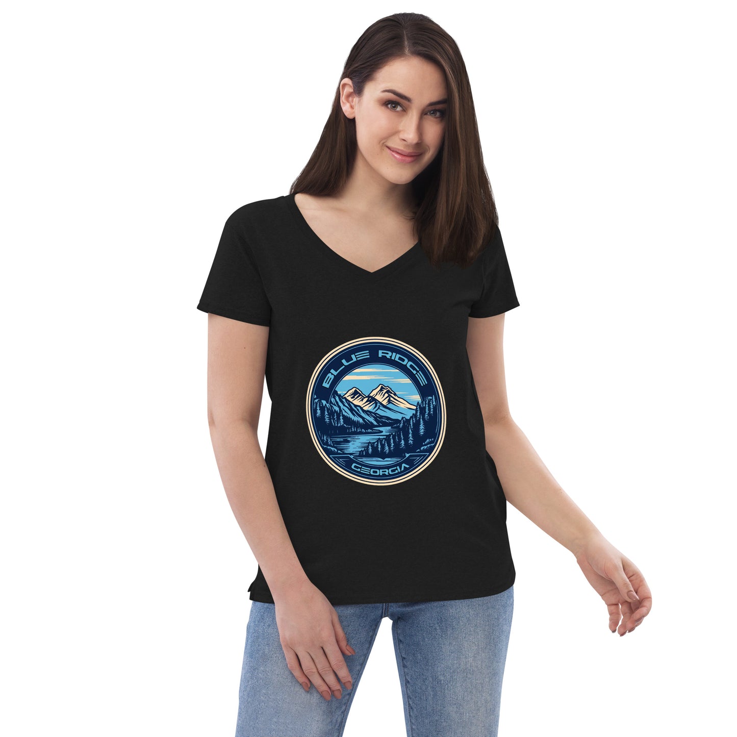 Blue Ridge Georgia Souvenir Women’s recycled v-neck t-shirt