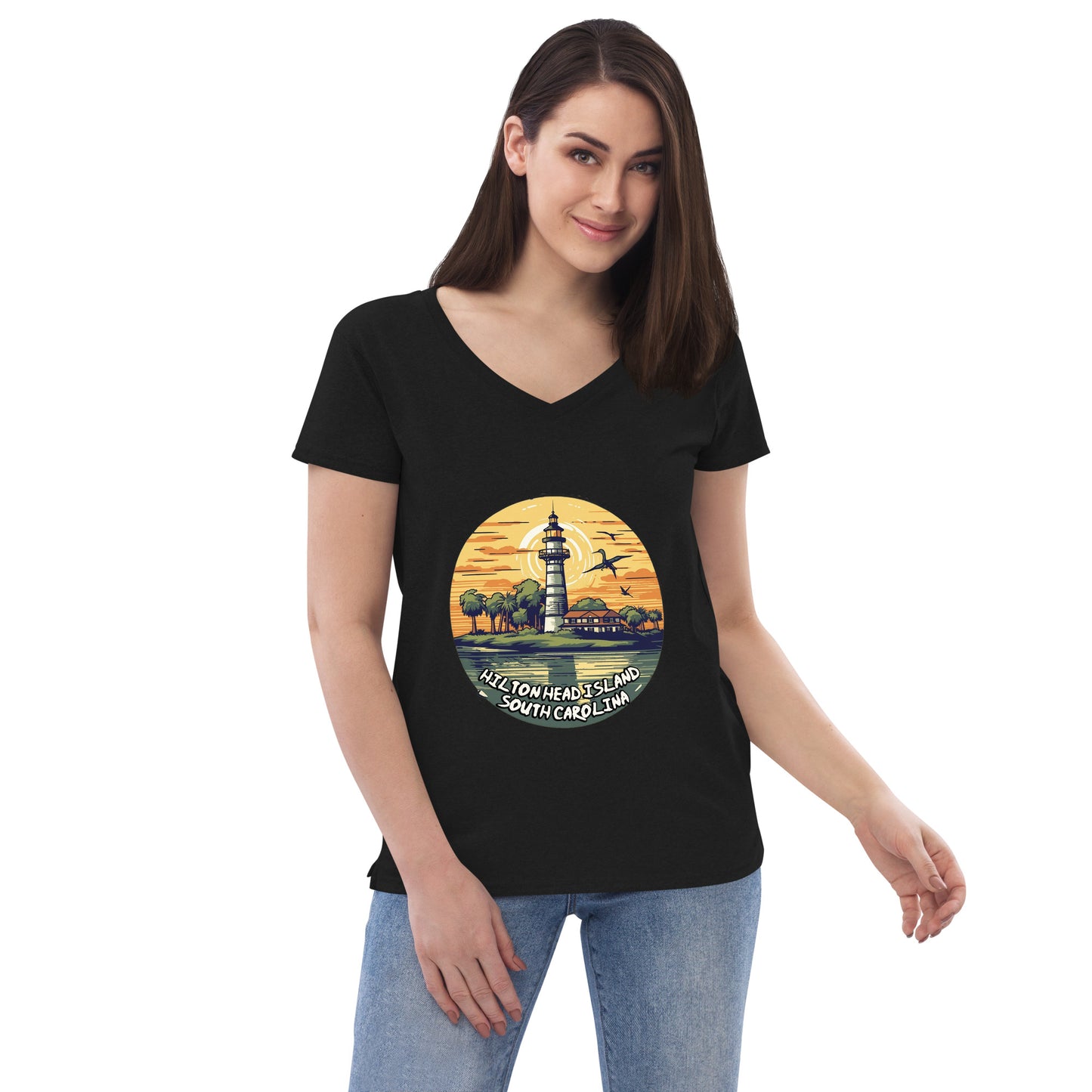 Hilton Head Island South Carolina Souvenir Women’s recycled v-neck t-shirt