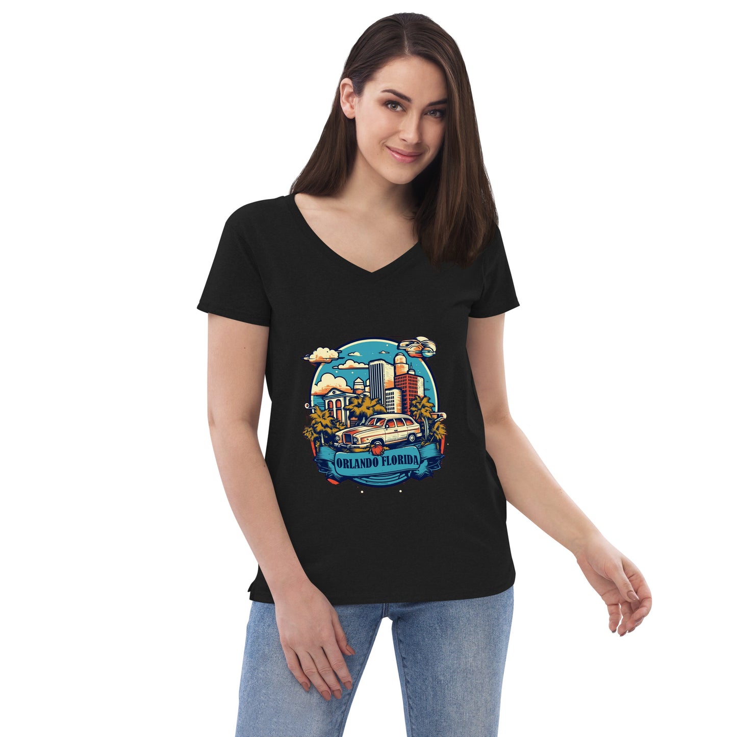 Orlando Florida Souvenir Women’s recycled v-neck t-shirt