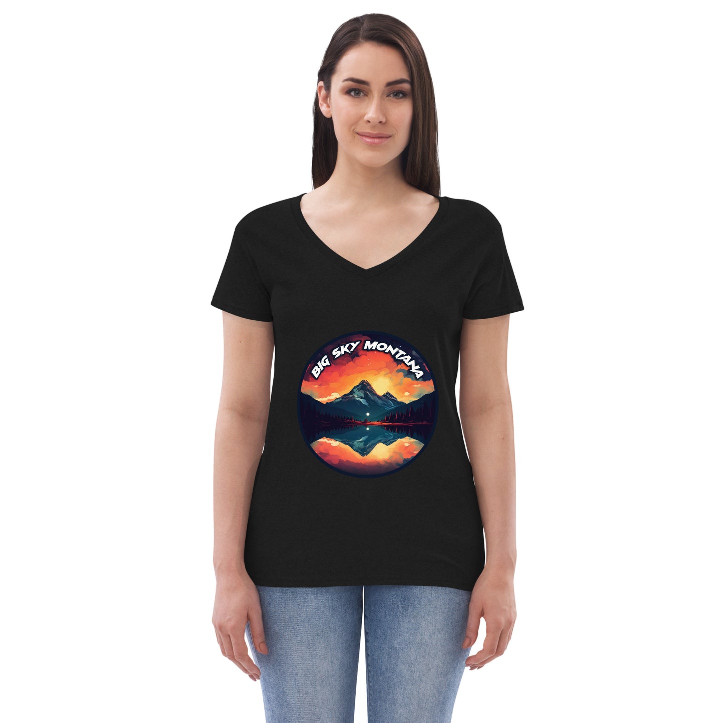 Big Sky Montana Souvenir Women’s recycled v-neck t-shirt