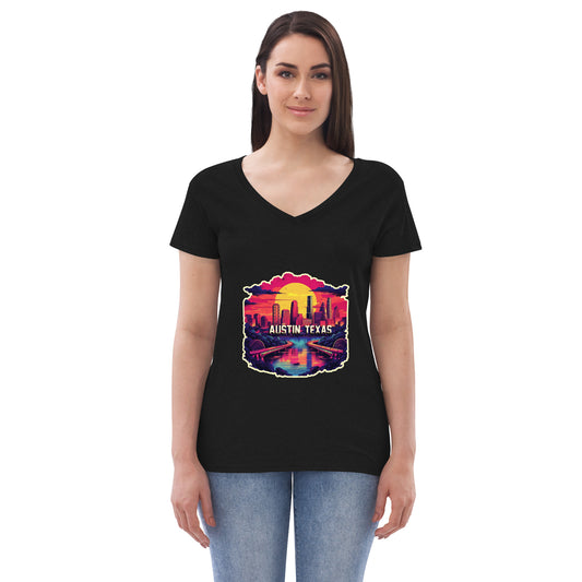 Austin Texas Souvenir Women’s recycled v-neck t-shirt