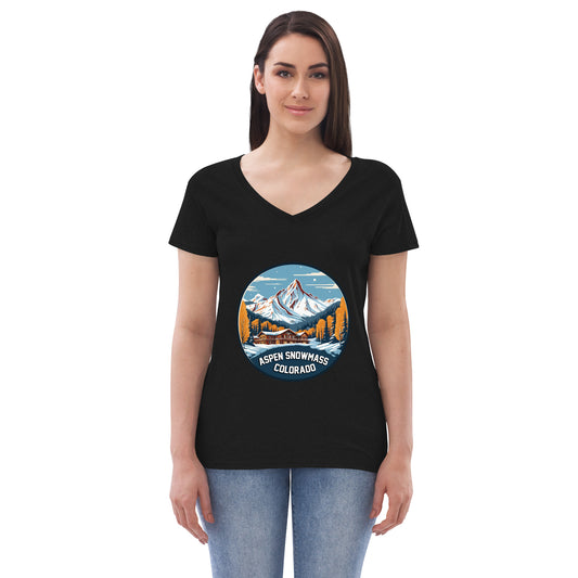 Aspen Snowmass Colorado Souvenir Women’s recycled v-neck t-shirt