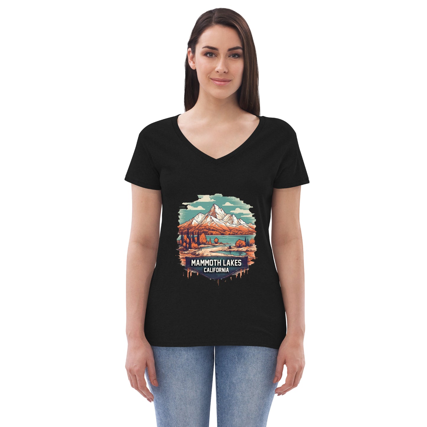 Mammoth Lakes California Souvenir Women’s recycled v-neck t-shirt