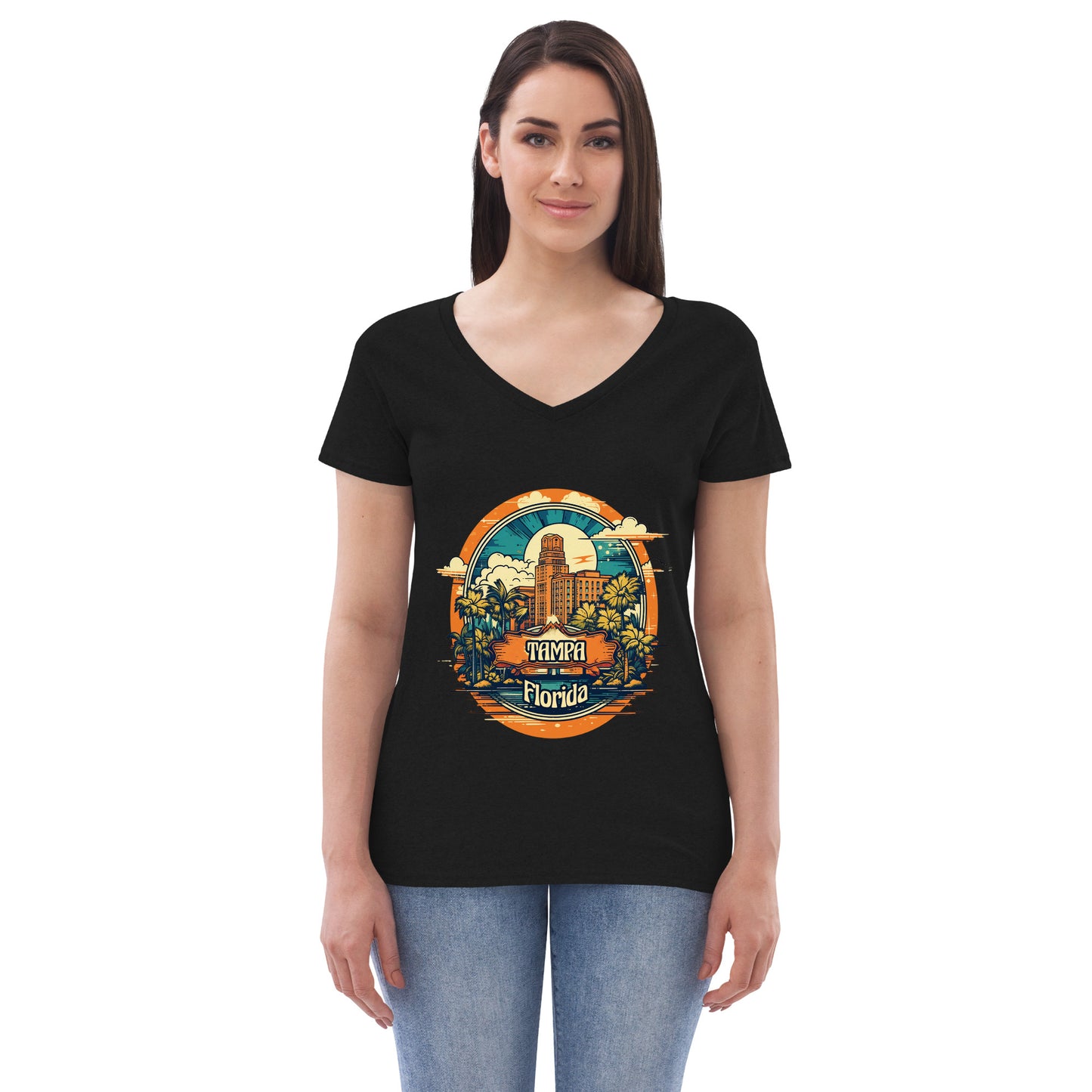 Tampa Florida Souvenir Women’s recycled v-neck t-shirt