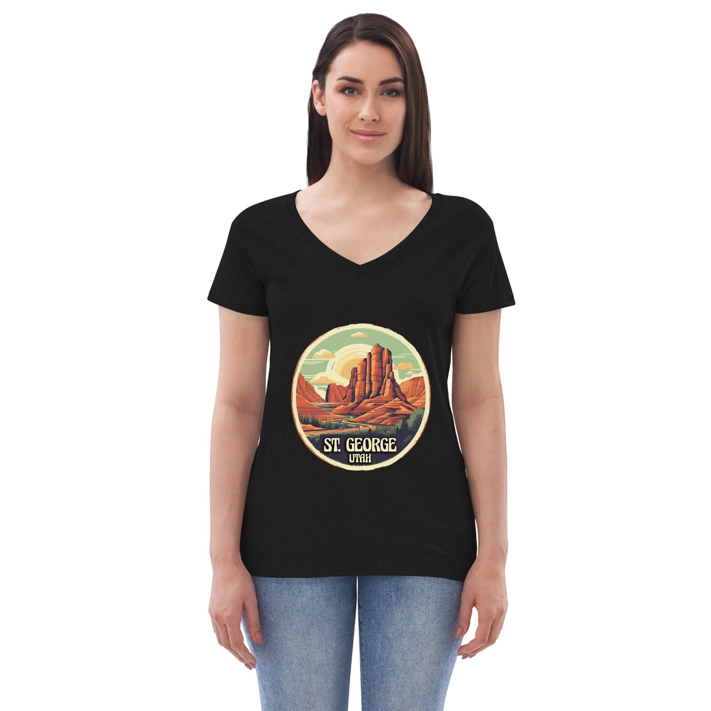 St. George Utah Souvenir Women’s recycled v-neck t-shirt