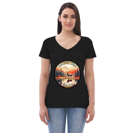 Jackson Hole Wyoming Souvenir Women’s recycled v-neck t-shirt